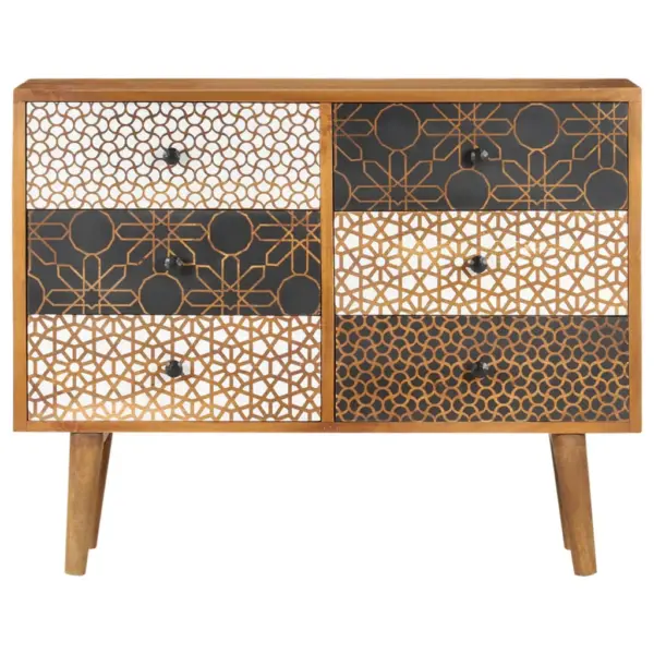 Mangopuidust puhvetkapp 6 mustrilise sahtliga, 90 x 30 x 70 cm – 2