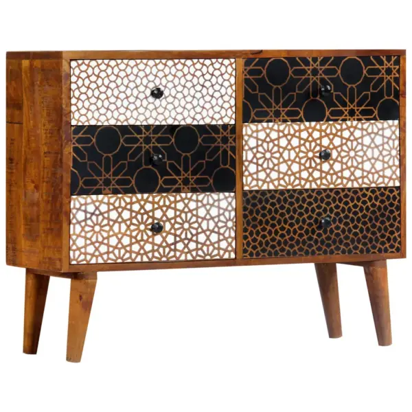 Mangopuidust puhvetkapp 6 mustrilise sahtliga, 90 x 30 x 70 cm – 11