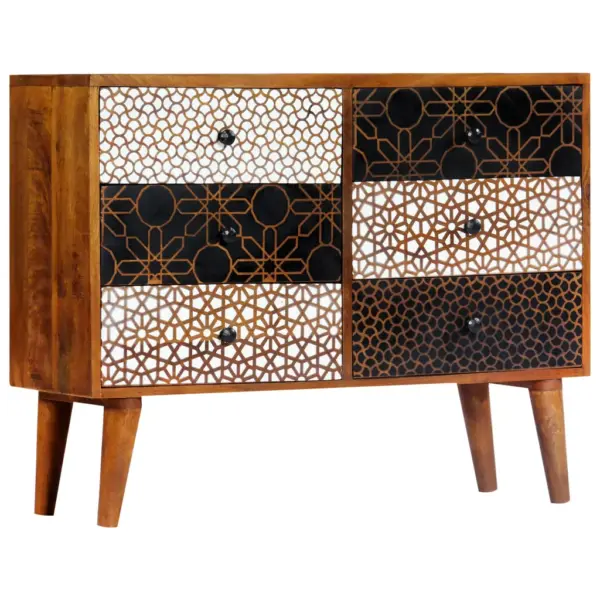 Mangopuidust puhvetkapp 6 mustrilise sahtliga, 90 x 30 x 70 cm – 12