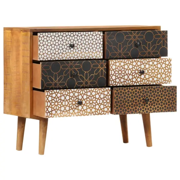 Mangopuidust puhvetkapp 6 mustrilise sahtliga, 90 x 30 x 70 cm – 3