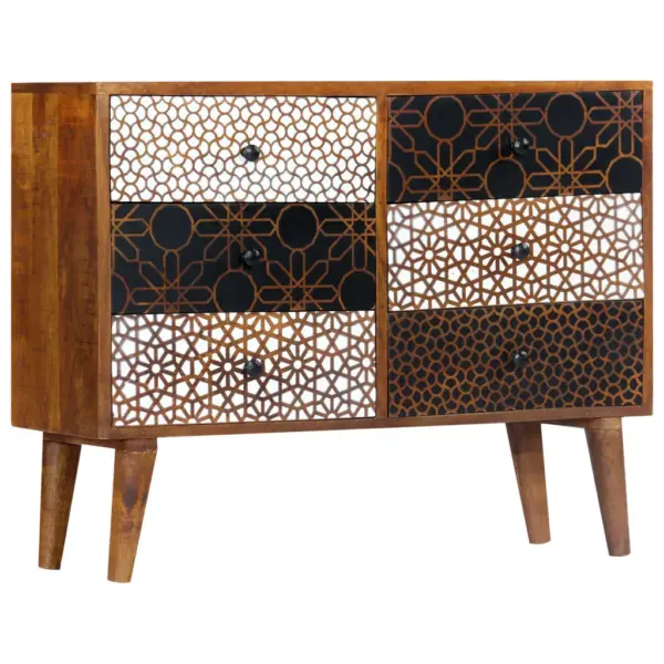 Mangopuidust puhvetkapp 6 mustrilise sahtliga, 90 x 30 x 70 cm – 9