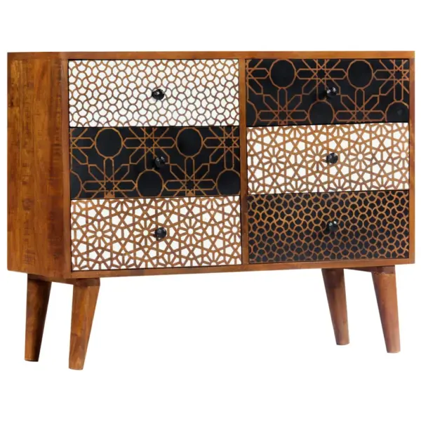 Mangopuidust puhvetkapp 6 mustrilise sahtliga, 90 x 30 x 70 cm – 10