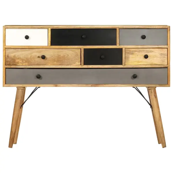 Puhvetkapp mangopuidust, 7 sahtliga, 110 x 30 x 82 cm – 3