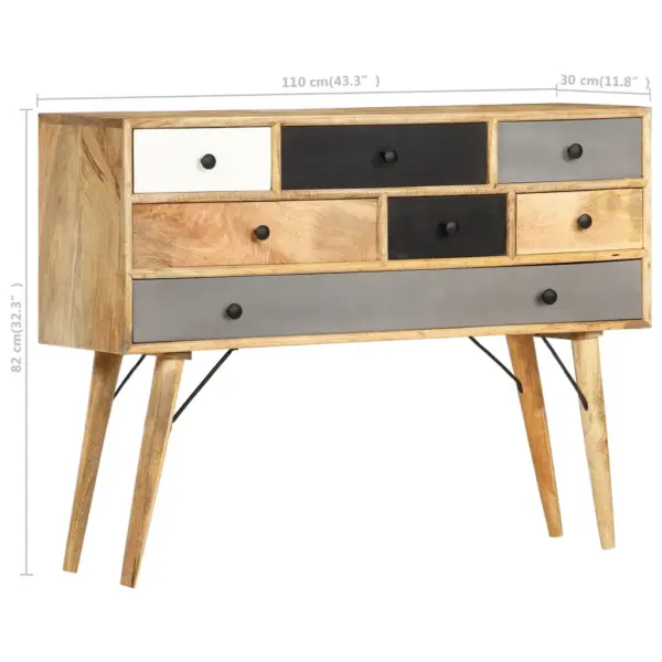 Puhvetkapp mangopuidust, 7 sahtliga, 110 x 30 x 82 cm – 8