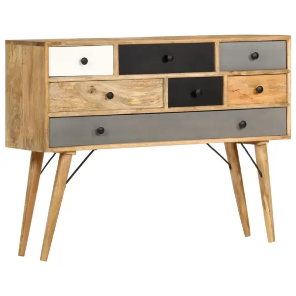 Puhvetkapp mangopuidust, 7 sahtliga, 110 x 30 x 82 cm – 9