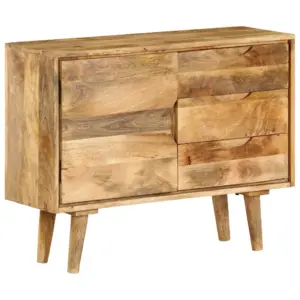 Mangopuidust puhvetkapp 3 sahtli ja 2 riiuliga, 90 x 30 x 69 cm