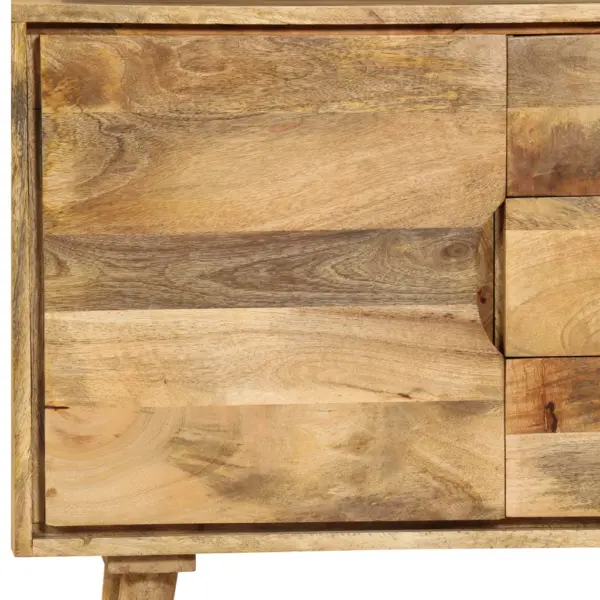 Mangopuidust puhvetkapp 3 sahtli ja 2 riiuliga, 90 x 30 x 69 cm – 11