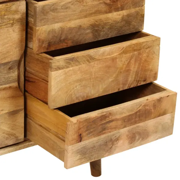 Mangopuidust puhvetkapp 3 sahtli ja 2 riiuliga, 90 x 30 x 69 cm – 12