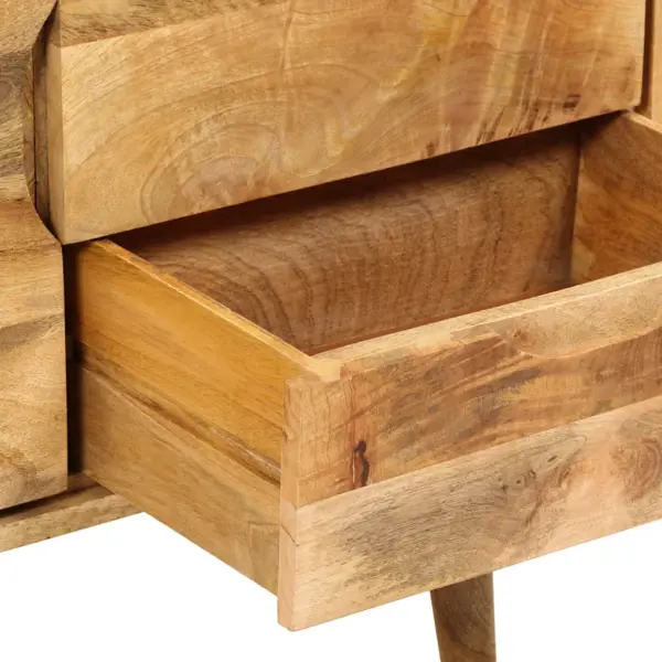 Mangopuidust puhvetkapp 3 sahtli ja 2 riiuliga, 90 x 30 x 69 cm – 13