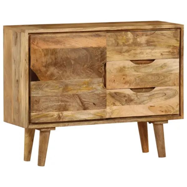 Mangopuidust puhvetkapp 3 sahtli ja 2 riiuliga, 90 x 30 x 69 cm – 3