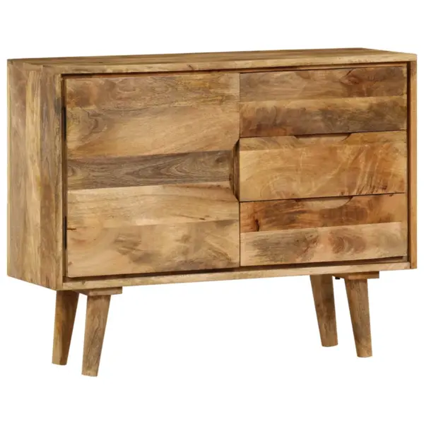 Mangopuidust puhvetkapp 3 sahtli ja 2 riiuliga, 90 x 30 x 69 cm – 4