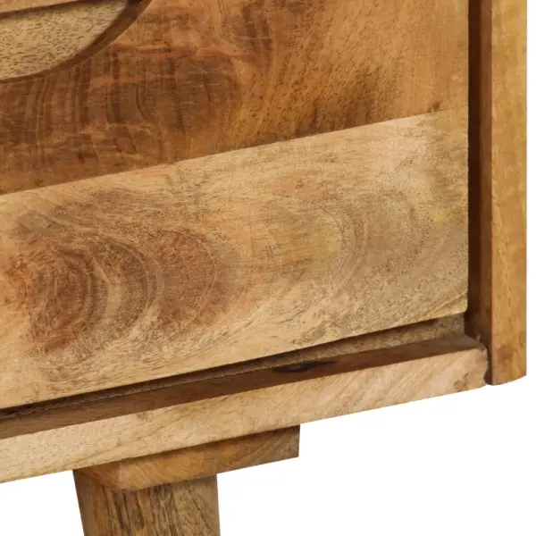Mangopuidust puhvetkapp 3 sahtli ja 2 riiuliga, 90 x 30 x 69 cm – 9