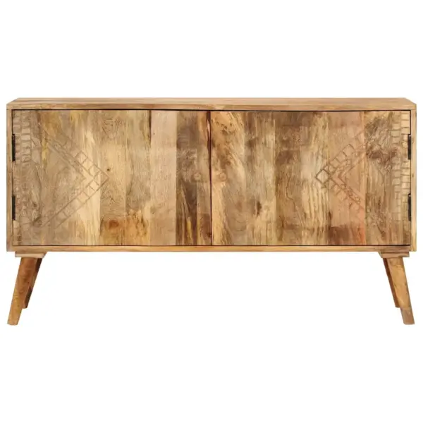 Mangopuidust puhvetkapp nikerdatud mustriga, pleegitatud viimistlus, küllaldase hoiuruumiga, 110 x 30 x 60 cm - 3