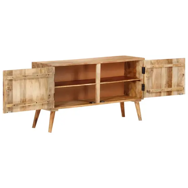 Mangopuidust puhvetkapp nikerdatud mustriga, pleegitatud viimistlus, küllaldase hoiuruumiga, 110 x 30 x 60 cm - 4