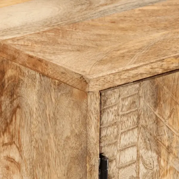 Mangopuidust puhvetkapp nikerdatud mustriga, pleegitatud viimistlus, küllaldase hoiuruumiga, 110 x 30 x 60 cm - 7