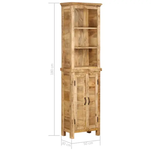 Mangopuidust raamaturiiul alumise kapiga, 50 x 30 x 180 cm – 9