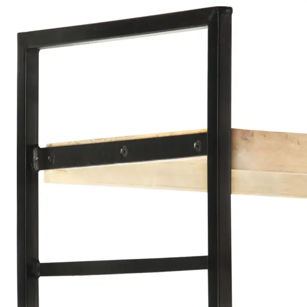 Industriaalstiilis mangopuidust raamaturiiul kapiga, 80 x 30 x 180 cm – 6
