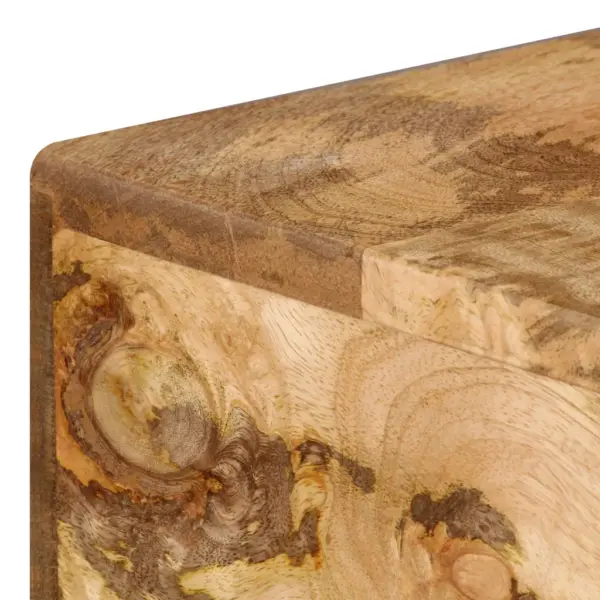 Sahtlitega mangopuidust kirjutuslaud terasjalgadel, 110 x 50 x 75 cm – 5