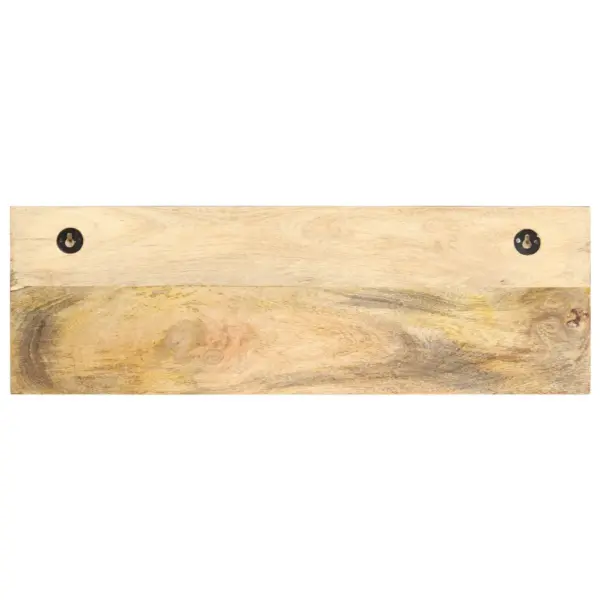 Seinale kinnitatav mangopuidust riidenagi riiuli ja 5 konksuga, pruun-must, 61 x 15 x 20 cm – 3