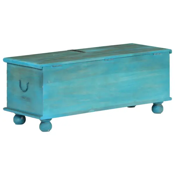 Antiikstiilis sinine mangopuidust hoiukast, 100 x 40 x 41 cm – 5