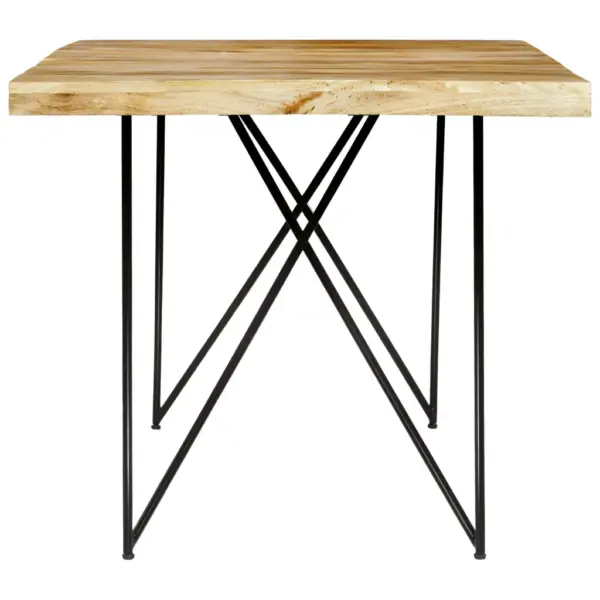 Mangopuidust söögilaud mustade terasjalgadega, 180 x 90 x 76 cm – 3