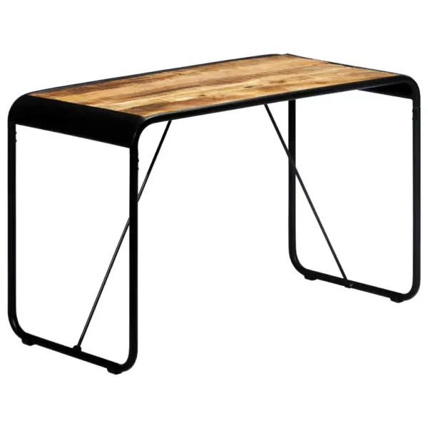 Mangopuidust söögilaud musta terasraamiga, 118 x 60 x 76 cm – 11