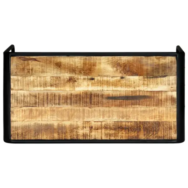 Mangopuidust söögilaud musta terasraamiga, 118 x 60 x 76 cm – 3