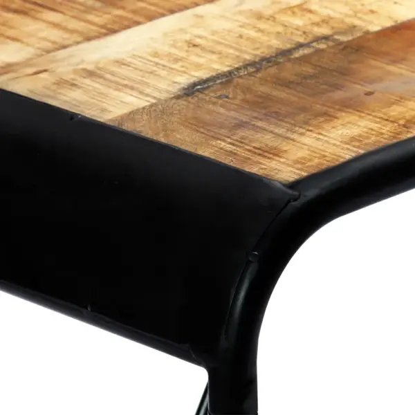 Mangopuidust söögilaud musta terasraamiga, 118 x 60 x 76 cm – 5