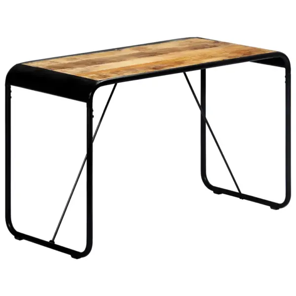 Mangopuidust söögilaud musta terasraamiga, 118 x 60 x 76 cm – 8