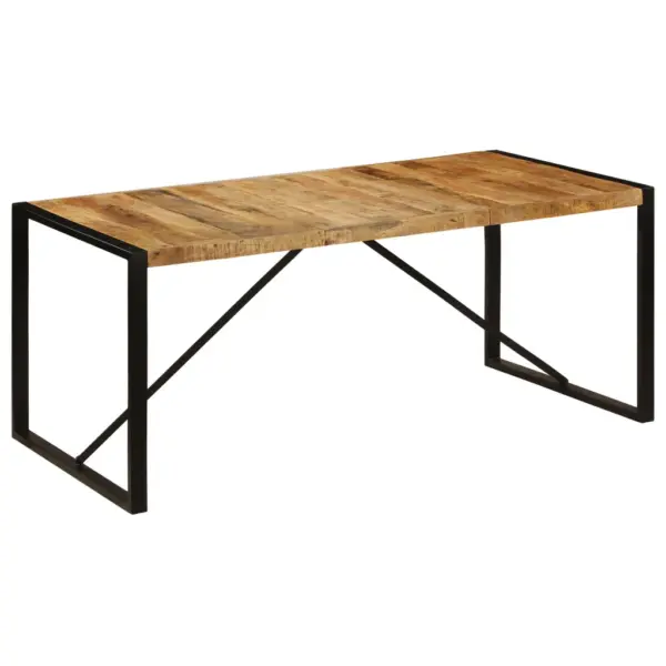 Industriaalstiilis mangopuidust söögilaud musta terasraamiga, 180 x 90 x 76 cm – 2