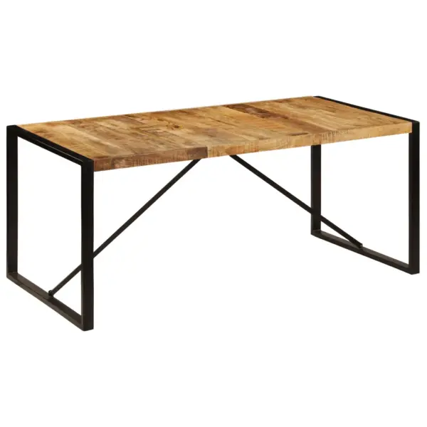 Industriaalstiilis mangopuidust söögilaud musta terasraamiga, 180 x 90 x 76 cm – 11