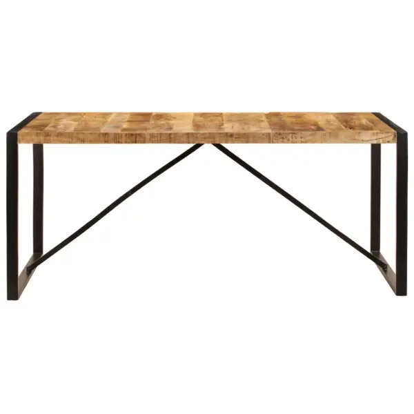 Industriaalstiilis mangopuidust söögilaud musta terasraamiga, 180 x 90 x 76 cm – 3