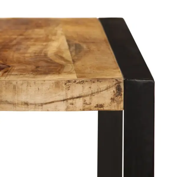 Industriaalstiilis mangopuidust söögilaud musta terasraamiga, 180 x 90 x 76 cm – 4