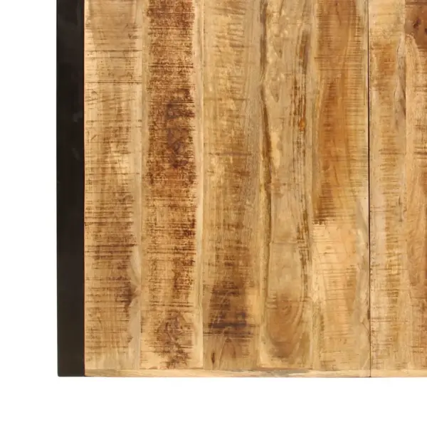 Industriaalstiilis mangopuidust söögilaud musta terasraamiga, 180 x 90 x 76 cm – 6