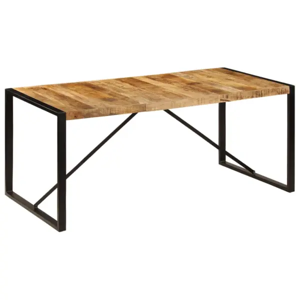 Industriaalstiilis mangopuidust söögilaud musta terasraamiga, 180 x 90 x 76 cm – 8