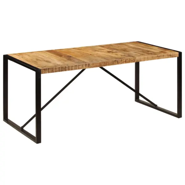 Industriaalstiilis mangopuidust söögilaud musta terasraamiga, 180 x 90 x 76 cm – 10