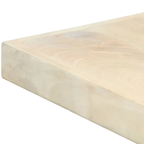 Mangopuidust söögilaud pleegitatud viimistlusega, terasjalad ristraamiga, 140 x 70 x 75 cm – 5