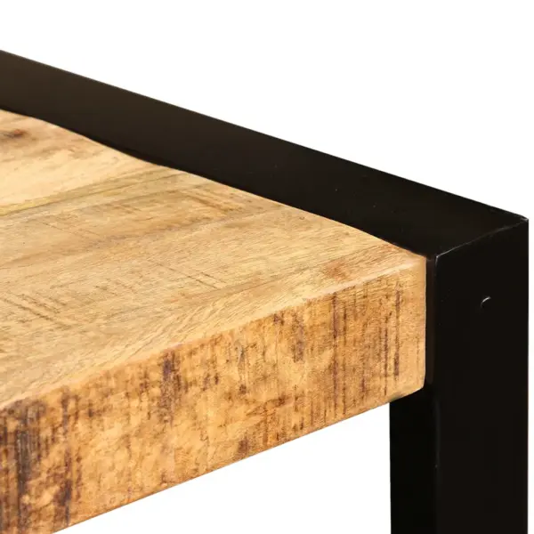 Industriaalstiilis mangopuidust söögilaud terasjalgadega, 120 x 60 cm – 11