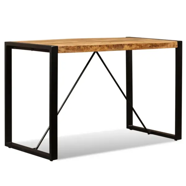 Industriaalstiilis mangopuidust söögilaud terasjalgadega, 120 x 60 cm – 4