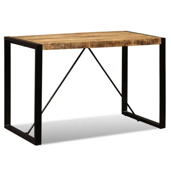 Industriaalstiilis mangopuidust söögilaud terasjalgadega, 120 x 60 cm – 7