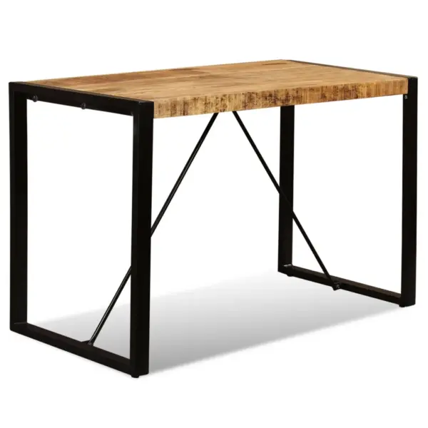 Industriaalstiilis mangopuidust söögilaud terasjalgadega, 120 x 60 cm – 8