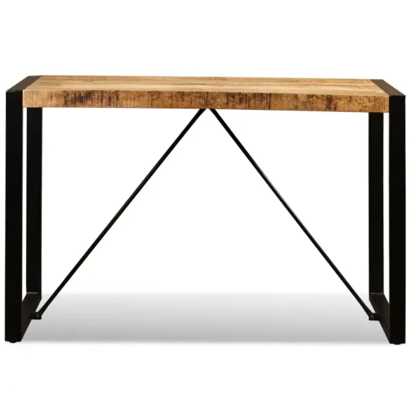 Industriaalstiilis mangopuidust söögilaud terasjalgadega, 120 x 60 cm – 9