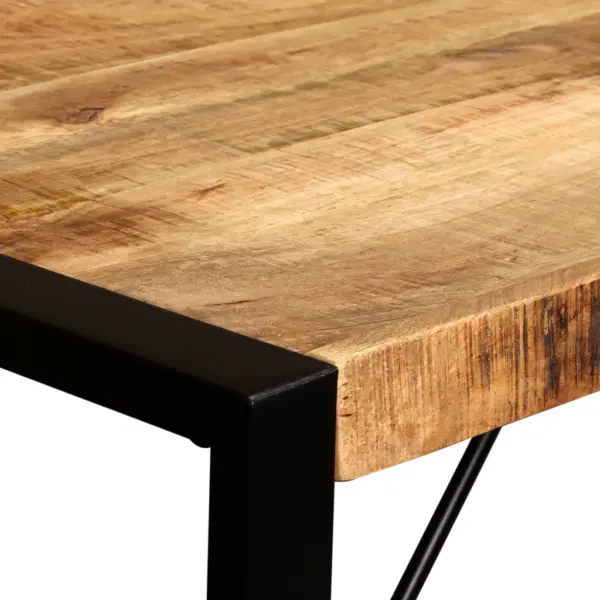 Industriaalstiilis mangopuidust söögilaud terasjalgadega, 120 x 60 cm – 10