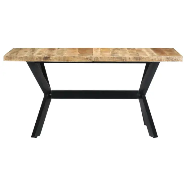 Mangopuidust lauaplaadiga söögilaud terasjalgadel, 140 x 70 x 75 cm – 2