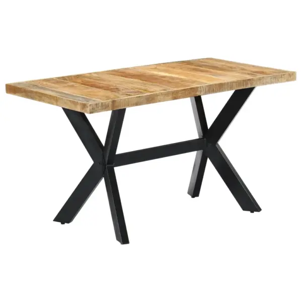 Mangopuidust lauaplaadiga söögilaud terasjalgadel, 140 x 70 x 75 cm – 11