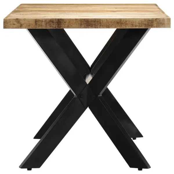 Mangopuidust lauaplaadiga söögilaud terasjalgadel, 140 x 70 x 75 cm – 3