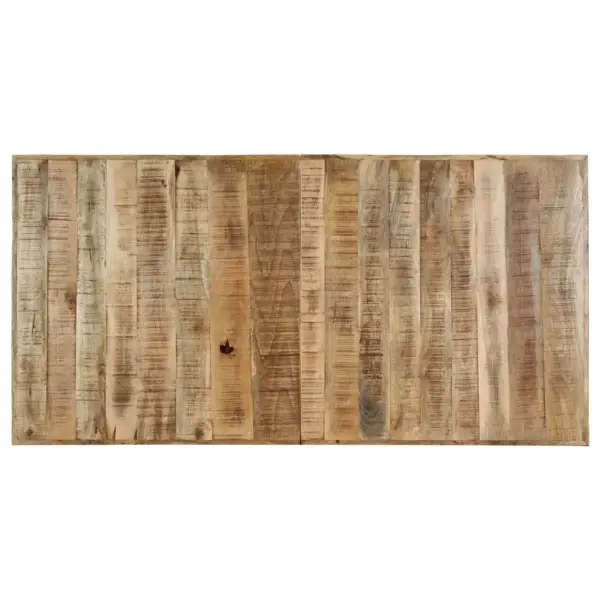 Mangopuidust lauaplaadiga söögilaud terasjalgadel, 140 x 70 x 75 cm – 6