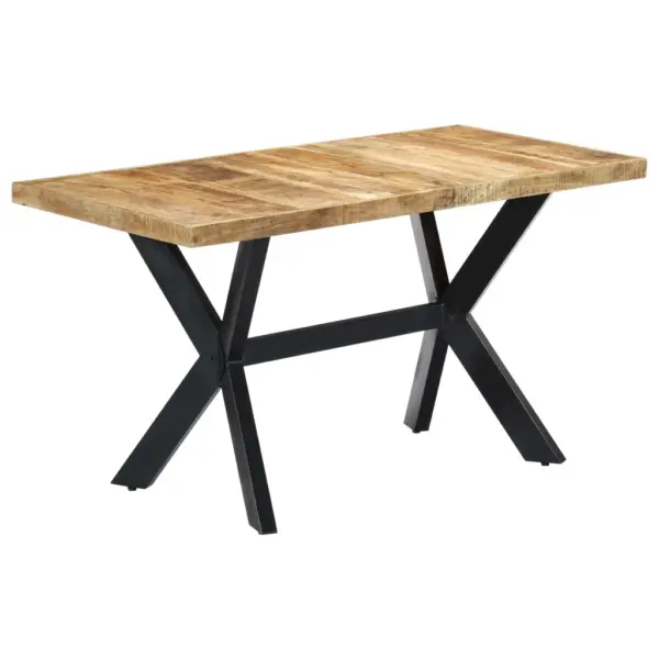 Mangopuidust lauaplaadiga söögilaud terasjalgadel, 140 x 70 x 75 cm – 8