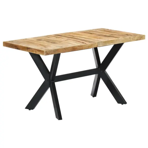 Mangopuidust lauaplaadiga söögilaud terasjalgadel, 140 x 70 x 75 cm – 10