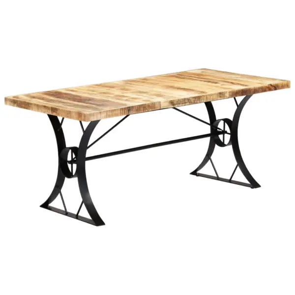 Industriaalstiilis mangopuidust söögilaud terasjalgadel, 180 x 90 x 76 cm – 11